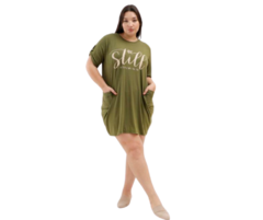 Remera Larga Oversize de Modal Viscosa con Estampado