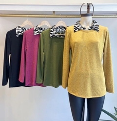 Sweater cuello camisa print - comprar online