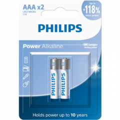 PILHAS ALCALINAS AAA BLISTER COM 2 UNIDADES LR03P2B/59