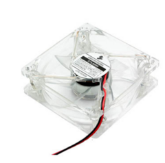 MICRO VENTILADOR 80X80X25MM 12V TRANSPARENTE COM LED 075-8999