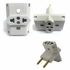 ADAPTADOR DE TOMADA 2P + T CHATO X 3 PINOS