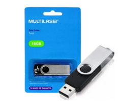 PEN DRIVE TWIST MULTILASER 16GB PRETO PD588 - comprar online