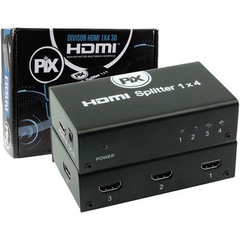 MULTIPLICADOR HDMI 1 ENTRADA 4 SAIDAS COMPATIVEL P/ TV 3D 075-0812