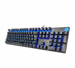 TECLADO GAMER USB MECANICO SWITCH BLUE GK400F LED AZUL PRETO