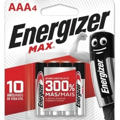 PILHA ALCALINA AAA BLISTER COM 4 ENERGIZER