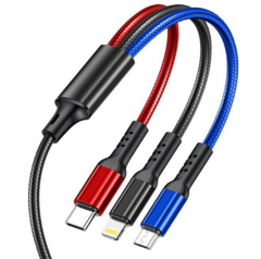 CABO USB 3 EM 1 IPHONE/IPAD/V8/USB-C 3A - comprar online