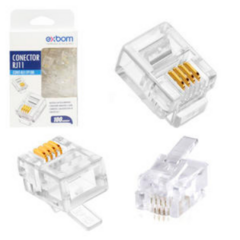 CONECTOR RJ11 4 X 4 EXBOM OURO