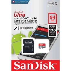 MICRO SD SANDISK 64GB CLASS 10 100MB