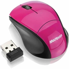 MINI MOUSE SEM FIO 2.4GHZ ROSA COM SANO RECEIVER MO151 MULTILASER