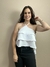 Cropped Feminino Frente Única Babado Assimétrico em Duna - comprar online