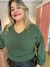 Blusa Feminina em Duna Manga Longa Decote V Plus Size - comprar online