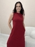 Vestido Feminino Longo bolso com Gola Alta - comprar online