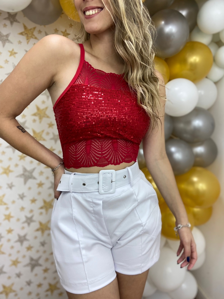 Cropped Paete Barra Renda - Comprar em Atual Malhas