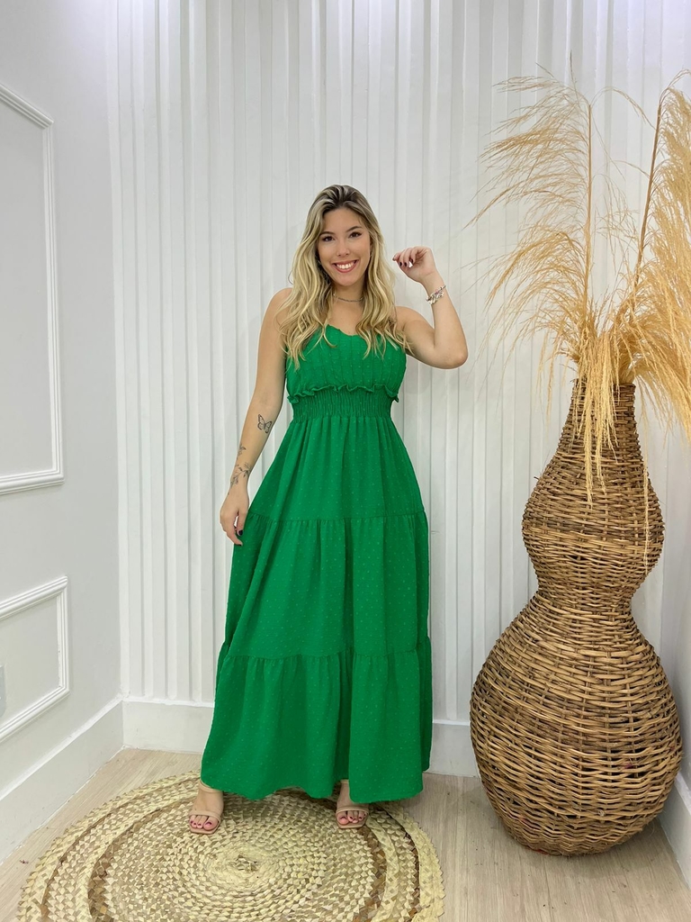 Vestido Longo Viscose Plus Regata Alcinha