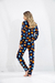 Pijama Feminino Longo Fleece Estrelas Alana Azul Mixte 17833 - DH pijamas
