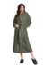 Robe Feminino Longo Fleece Canelado Verde Daniela Tombini 18152