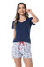 Pijama Feminino Curto Gaivotas Viscolycra Sonhatto 18392