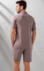 Pijama Masculino Curto Modal Gola Polo Asfalto Mixte 21272 na internet