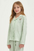 Pijama Menina Longo Aberto Listra Verde Urso Cor com Amor 30822 - comprar online