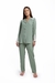 Pijama Abertura Satin Com Renda Stone Green Inspirate 146470 - 16756