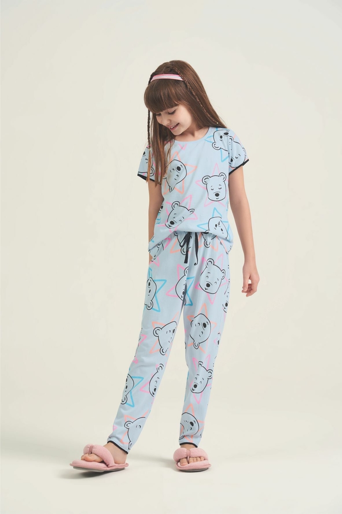 Pijama calça comprida hotsell e manga curta