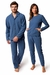 Pijama Feminino Longo Microsoft Bolso Canguru Azul Inspirate 17440 - DH pijamas