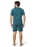 Pijama Masculino Curto Microfibra Listrado Verde Mediterrâneo Inspirate 21204 - loja online