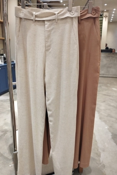 Calça Reta Linho Natural - comprar online