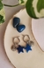 Aros Ágata azul estrella con dije flor de loto - comprar online