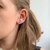 Brinco Ouro 18k Ear Cuff com 3 Pedras Topázio Swiss