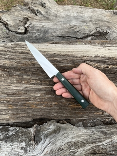 Oficio Gyuto Inox y Micarta verde casera con separadores - Muller Cuchilleria cuchillos de cocina