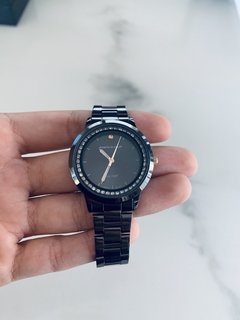 Reloj Knock Out negro y rose gold malla met lica