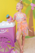 Conjunto de Biquíni em Malha Ice Cream Laranja com Proteção UV50+ e Saída de Praia em Tule Colorido Kukiê - Moda Baby, Kids e Teen I Pepe & Sofia