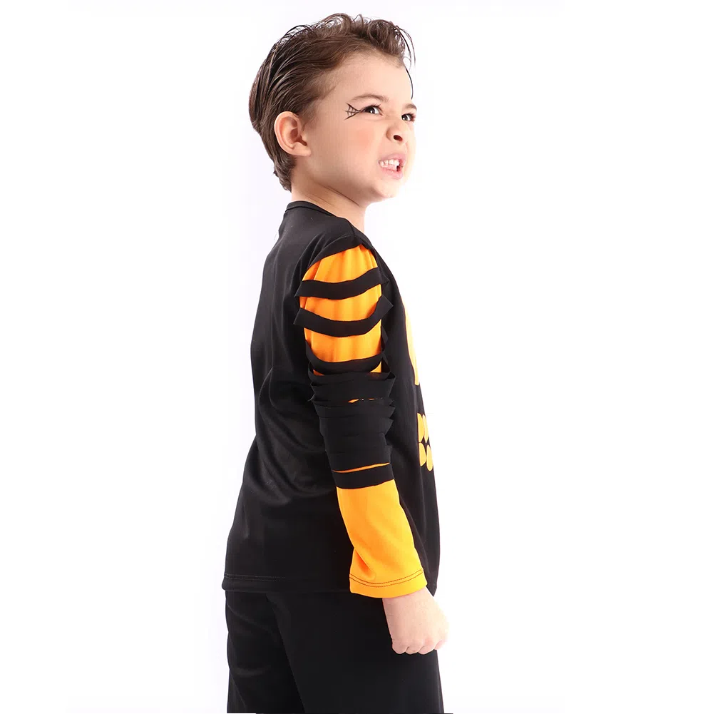 Conjunto de fantasia de menino chapéu de abóbora infantil conjunto