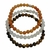 Kit 3 Pulseiras Pedras Calcita Laranja, Quartzo Branco e Olho de Tigre 6mm ou 8mm