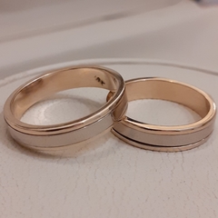 Juego de Alianzas 9 5g Oro rojo y blanco 18k