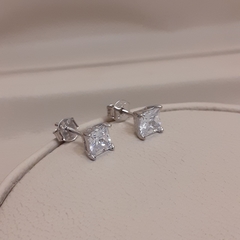Aros solitarios de plata sale