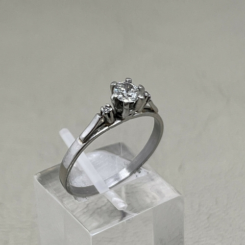 Anillo Antiguo Solitario Platino 950 Diamantes brillantes 3 9g Compromiso
