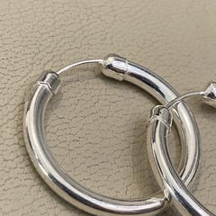 Aros Argollas Cubanas anchas en Plata 925 2 6cm A.RE