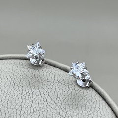 Aros solitarios de plata sale