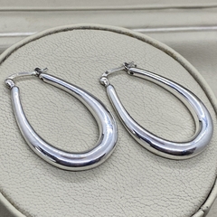 Aros Argollas Plata 925 grandes Ovales