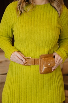 conjunto tricot musseline canelado - verde lima na internet
