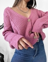 Sweter cardigan frizado