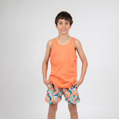 SHORT DE BAÑO FULL PRINT C/ NARANJA- 774N