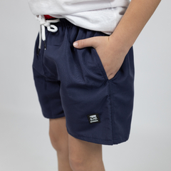 SHORT DE BAÑO LISO C/ SUSPENSOR AZUL- 701N - Waiting Boys