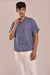Camisa de Camisa azul claro sin costuras de manga ancha con cuello sacerdotalancha con cuello sin costuras de Padre Natural (cópia)