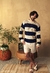 Indigo striped crochet long sleeve shirt with porcelain - buy online
