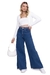 Calça Feminina Wide Leg Sarja Cós Trançado Índigo - comprar online