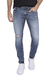 Calça Jeans Masculina Skinny Destroyed Escura Dark