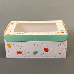 CAJA PARA DESAYUNO Y MERIENDA DISEÑO GLOBOS 24x24x10,5 - tienda online